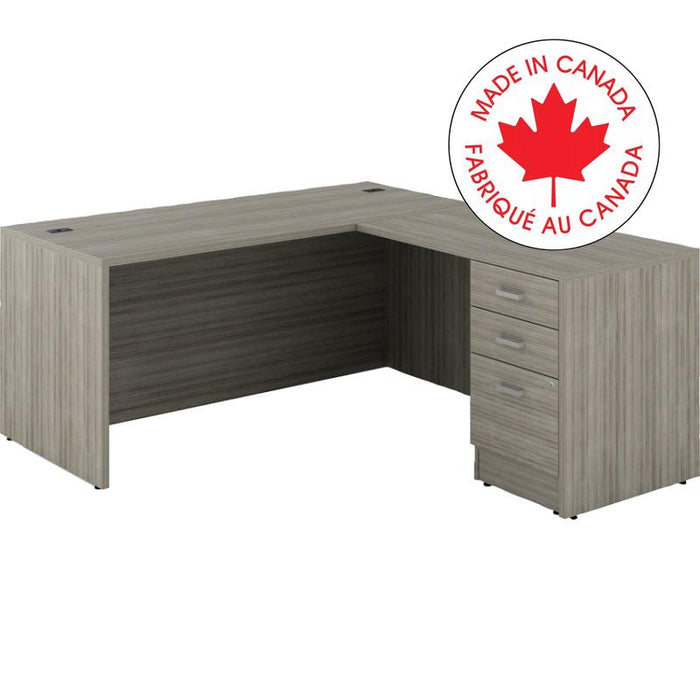 Workstation-Newland L Shaped Desk Bx/Bx/Fl 66X72 Grigio
