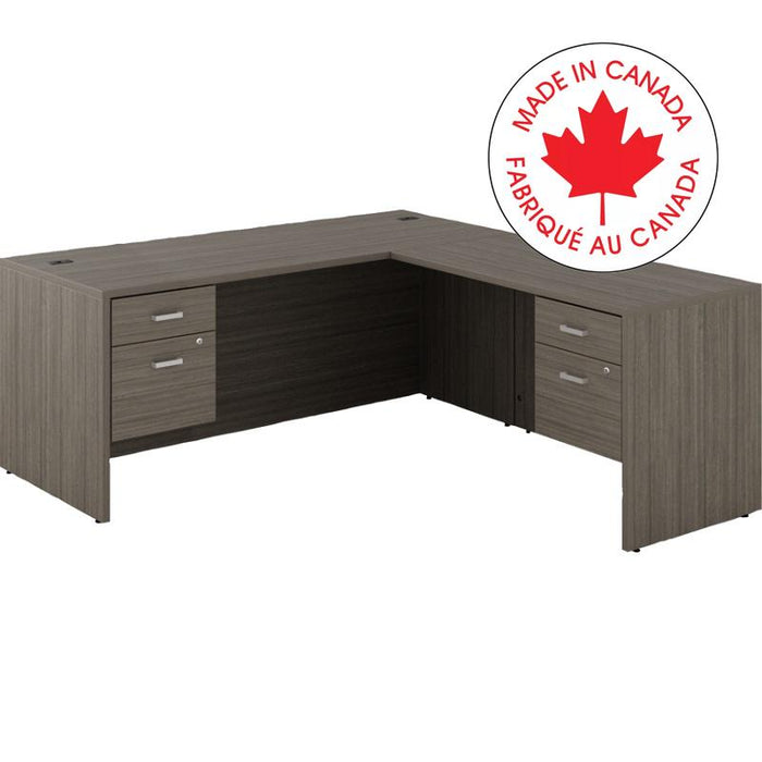Workstation-Newland L Shaped Desk Bx/Fl 72X78 Acajou