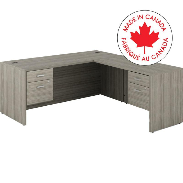 Workstation-Newland L Shaped Desk Bx/Fl 72X78 Grigio
