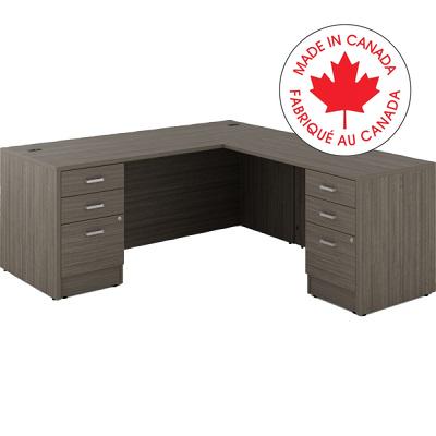 Workstation-Newland L Shaped Desk 72X78 Absolute Acajou
