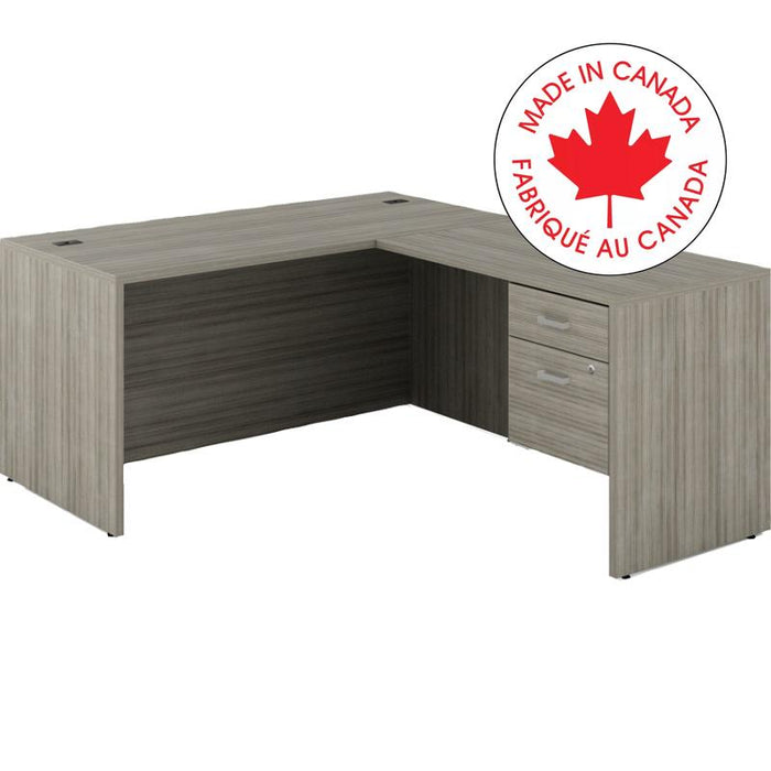Workstation-Newland L Shaped Desk Bx/Fl 60X72 Grigio