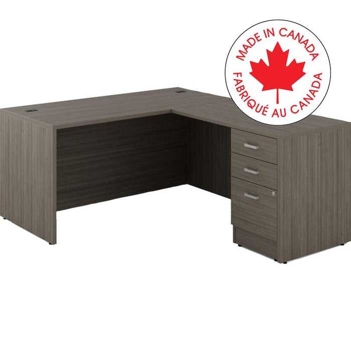 Workstation-Newland L Shaped Desk Bx/Bx/Fl 60X72 Acajou