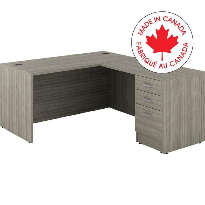 Workstation-Newland L Shaped Desk Bx/Bx/Fl 60X72 Grigio