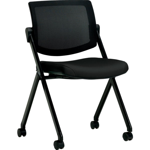 Chair-Guest, Mesh Gennex, Dual Wheel No Arms, Black