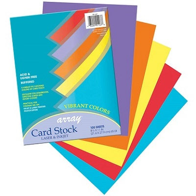 Card Stock-Pacon Letter 65# Assorted Vibrant 100/Pk