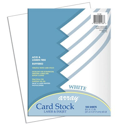 Card Stock-Pacon Letter 65# White 100/Pk