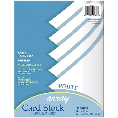 Card Stock-Pacon Letter 65# White 40/Pack