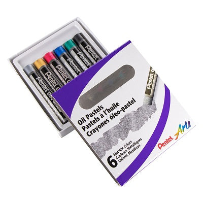 Pastels-Oil Pentel Arts, Metallic Colours 6/Pk