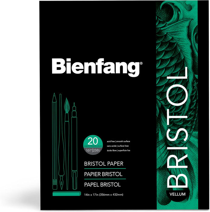 Bienfang Bristol Pad - 14" x 17", Vellum, 20 Sheets
