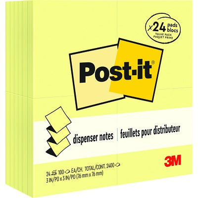 Notes-Post-It, Pop-Up 3X3 Canary 24/Pk