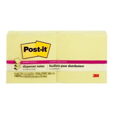 Notes-Post-It, Pop-Up 3X3 Super Sticky,  Yellow
