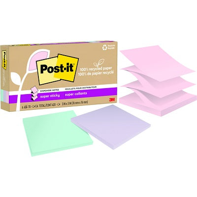 Notes-Post-It, Pop-Up Recycled,Super Sticky 3X3 Wanderlust