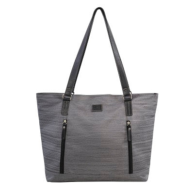 Business Tote-Roots Satchel, 2 Compartment, Grey