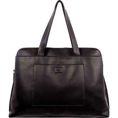 Business Tote-Roots 3-Compartment Satchel, Black