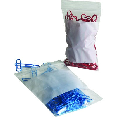 Bags-Zipper W/White Block Panel, 3X5 100/Pack