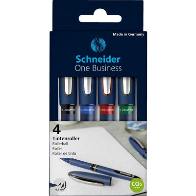 Pen-Roller, Schneider One Business 0.6Mm Assorted 4/Pk