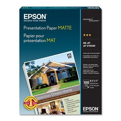 Paper-Epson Matte Presentation, 8.5X11 28Lb. 100/Pack