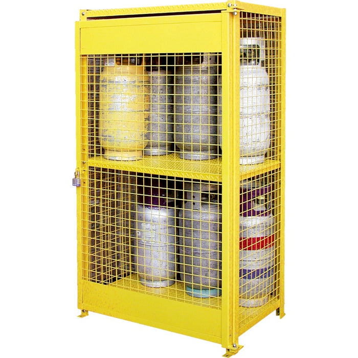 Gas Cylinder Cabinet-12 Cylinder Capacity 44"X30"X74" Yellow