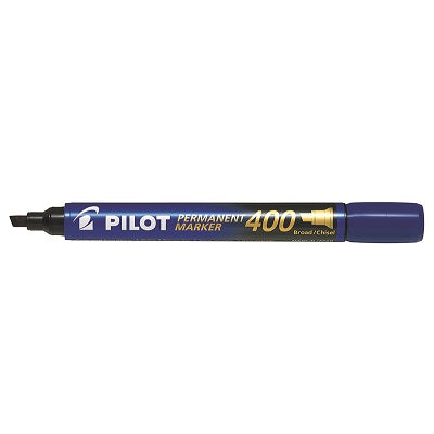 Marker-Permanent, Pilot 400, Chisel Tip, Blue 12/Bx