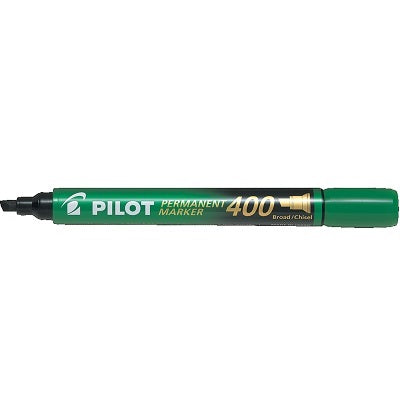 Marker-Permanent, Pilot 400, Chisel Tip, Green 12/Bx