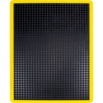 Mat-Anti-Fatigue Dome Bubbles, Rubber,3' X 2' X 1/2",Blk/Ylw