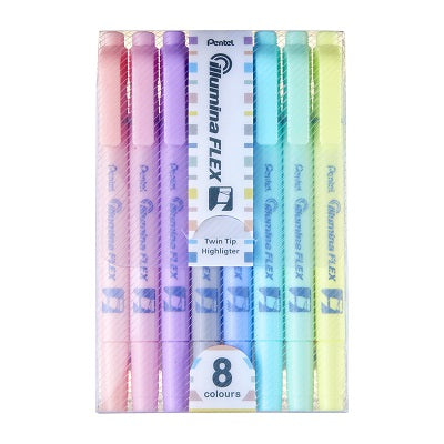 Highlighter-Illumina Flex, Dual Tip, Assorted Pastel 8/Pack