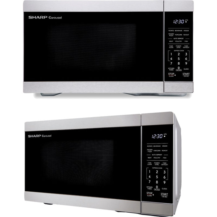 Microwave-Sharp 0.9 Cu.Ft. 900 Watts, Stainless Steel