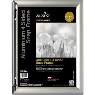 Sign Holder-Snap Frame, 11X14 Aluminium Silver