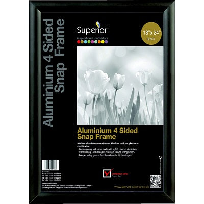 Sign Holder-Snap Frame, 18X24 Aluminium Black