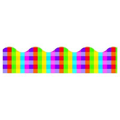Border-Terrific Trimmers, Rainbow Plaid