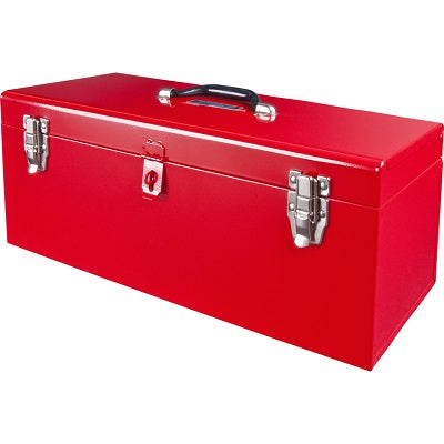 Tool Box-Aurora Steel Box W/ Metal Tool Tray, Red
