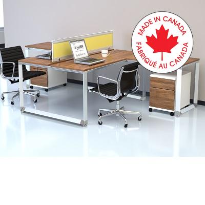 Workstation-Bench Series Two Person, Nutmeg/True White