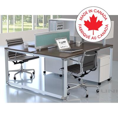 Workstation-Bench Series Two Person, Cappuccino/True White