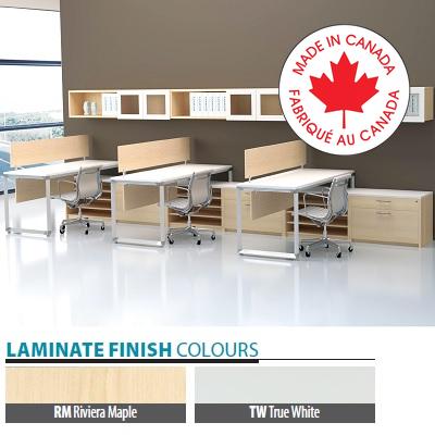 Workstation-Bench Solo Package, True White/ Riviera Maple