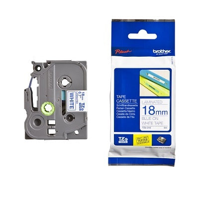 Tape-P-Touch Tz Laminated, 18Mm Blue On White