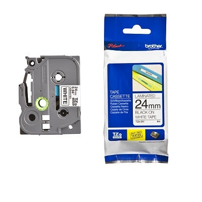 Tape-P-Touch Tz Laminated, 24Mm Black On White