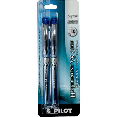 Pen-Roller, Hi-Tecpoint Grip Liquid Ink, 0.5Mm Blue 2/Pk
