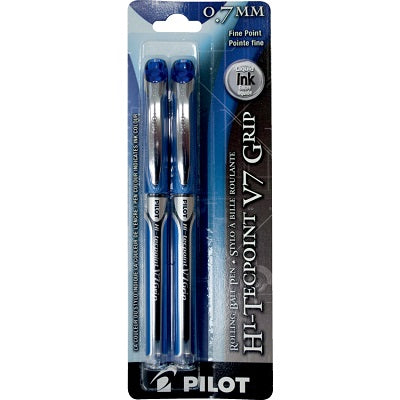 Pen-Roller, Hi-Tecpoint Grip Liquid Ink, 0.7Mm Blue 2/Pk