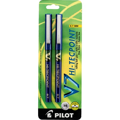 Pen-Roller, Hi-Tecpoint Liquid Ink, 0.7Mm Blue 2/Pk