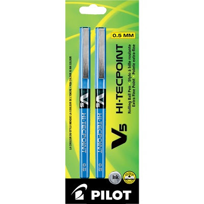 Pen-Roller, Hi-Tecpoint Liquid Ink, 0.5Mm Blue 2/Pk