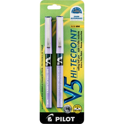 Pen-Roller, Hi-Tecpoint Liquid Ink, 0.5Mm Purple 2/Pk