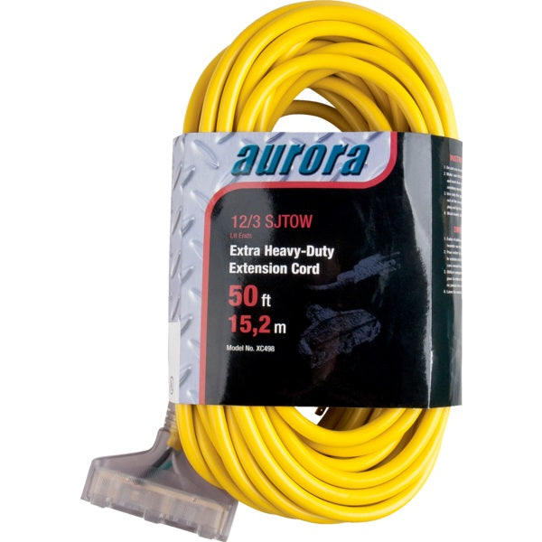 Extension Cord-Outdoor X-Hd Lite End 50' 12/3 Triple