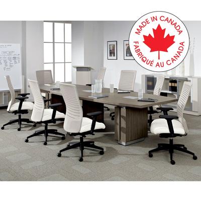 Table-Boardroom, Zira Boatshape 144"Wx48"Dx30"H Acajou