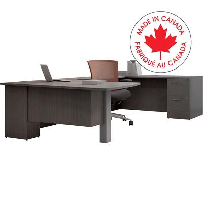 Workstation-Zira U Shaped Suite 72"Wx150"Dx30"H Acajou