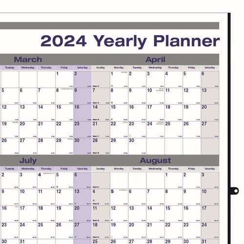 Blueline Net Zero Carbon™ Laminated Yearly Wall Calendar 2024, English (C177868) (FREE SHIPPED)