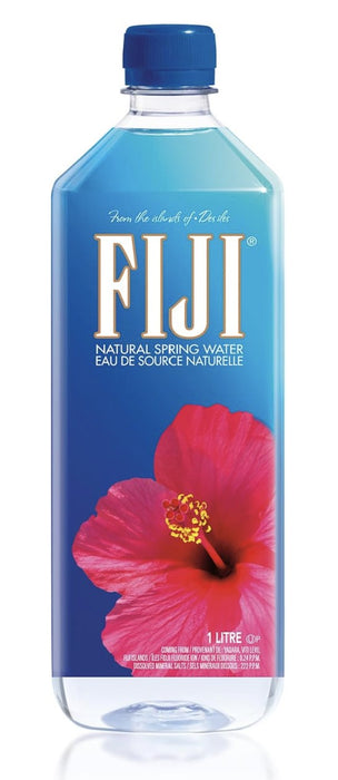 FIJI Natural Artesian Water 1 L, 33 Ounce Bottle, Pack of 12