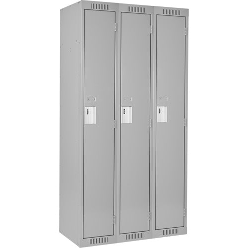 Locker-Economy 1 Tier 3 Bank 12" X18" X72", Grey  -Fj153