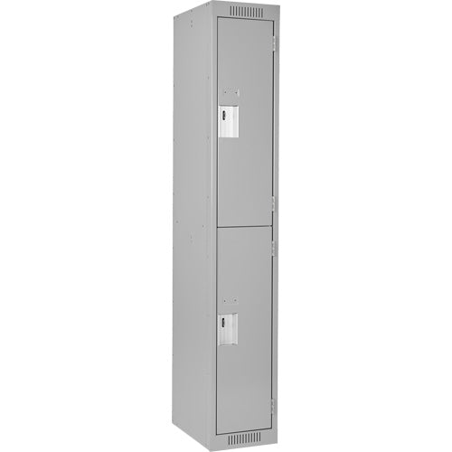 Locker-Economy 2 Tier 1 Bank 12" X18" X72", Grey  -Fj155