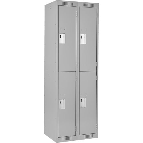 Locker-Economy 2 Tier 2 Bank 12" X18" X72", Grey  -Fj156