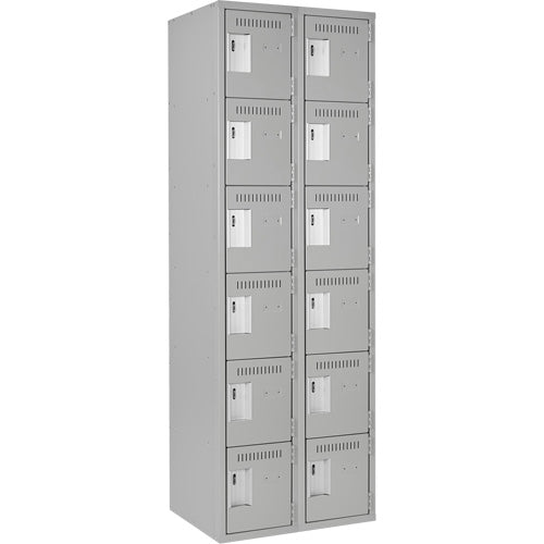Lockerette-Economy 6 Tier 2 Bank 12" X18" X72", Grey  -Fj172